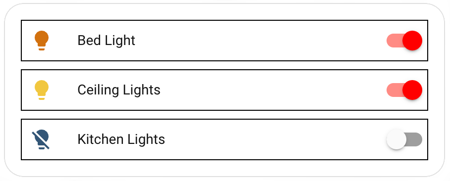 Red theme row border example