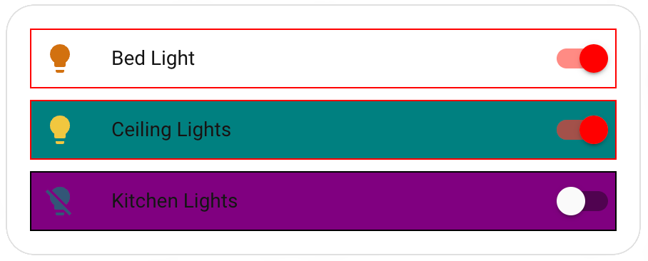 Red theme with classes